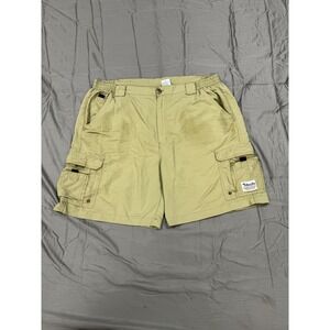 Bimini Bay Outfitters Mens Khaki Cargo Fishing Shorts Elastic Waist Tan 38W